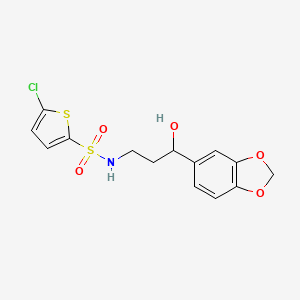 N-(3-(benzo[d][1,3]dioxol-5-yl)-3-hydroxypropyl)-5-chlorothiophene-2-sulfonamide