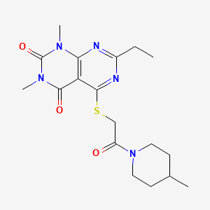 7-Ethyl-1,3-dimethyl-5-[2-(4-methylpiperidin-1-yl)-2-oxoethyl]sulfanylpyrimido[4,5-d]pyrimidine-2,4-dione