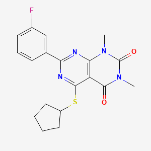 5-Cyclopentylsulfanyl-7-(3-fluorophenyl)-1,3-dimethylpyrimido[4,5-d]pyrimidine-2,4-dione