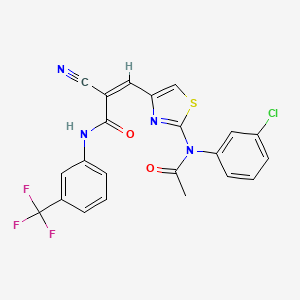 (Z)-3-[2-(N-Acetyl-3-chloroanilino)-1,3-thiazol-4-yl]-2-cyano-N-[3-(trifluoromethyl)phenyl]prop-2-enamide