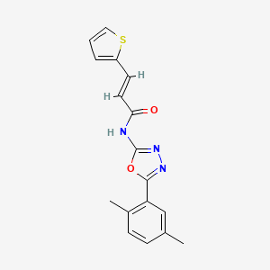 (E)-N-(5-(2,5-dimethylphenyl)-1,3,4-oxadiazol-2-yl)-3-(thiophen-2-yl)acrylamide