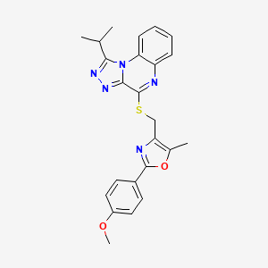 4-(((1-Isopropyl-[1,2,4]triazolo[4,3-a]quinoxalin-4-yl)thio)methyl)-2-(4-methoxyphenyl)-5-methyloxazole