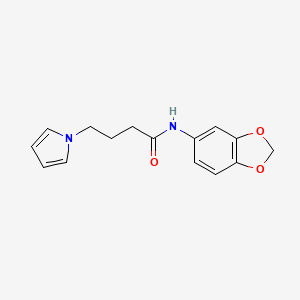 molecular formula C15H16N2O3 B2396020 N-(benzo[d][1,3]dioxol-5-yl)-4-(1H-pyrrol-1-yl)butanamide CAS No. 1251685-33-2