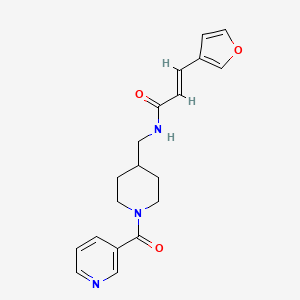 molecular formula C19H21N3O3 B2396025 (E)-3-(furan-3-yl)-N-((1-nicotinoylpiperidin-4-yl)methyl)acrylamide CAS No. 1798403-61-8