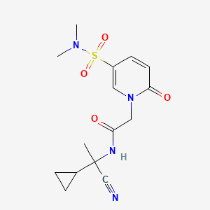 B2396032 N-(1-Cyano-1-cyclopropylethyl)-2-[5-(dimethylsulfamoyl)-2-oxopyridin-1-YL]acetamide CAS No. 1111480-45-5