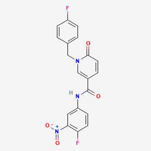 molecular formula C19H13F2N3O4 B2396037 N-(4-fluoro-3-nitrophenyl)-1-[(4-fluorophenyl)methyl]-6-oxo-1,6-dihydropyridine-3-carboxamide CAS No. 941904-86-5