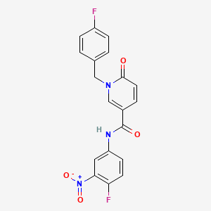 molecular formula C19H13F2N3O4 B2396037 N-(4-fluoro-3-nitrophenyl)-1-[(4-fluorophenyl)methyl]-6-oxopyridine-3-carboxamide CAS No. 941904-86-5