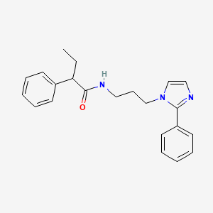 molecular formula C22H25N3O B2396038 2-phenyl-N-(3-(2-phenyl-1H-imidazol-1-yl)propyl)butanamide CAS No. 1421469-56-8