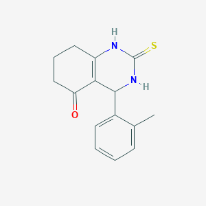 molecular formula C15H16N2OS B2396039 4-(2-Methylphenyl)-2-sulfanylidene-1,3,4,6,7,8-hexahydroquinazolin-5-one CAS No. 223694-75-5