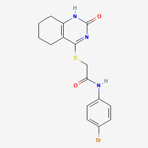 molecular formula C16H16BrN3O2S B2396041 N-(4-bromophenyl)-2-[(2-oxo-1,2,5,6,7,8-hexahydroquinazolin-4-yl)sulfanyl]acetamide CAS No. 933203-72-6