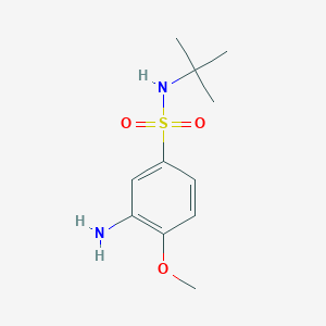 molecular formula C11H18N2O3S B2396049 3-amino-N-tert-butyl-4-methoxybenzene-1-sulfonamide CAS No. 952901-13-2