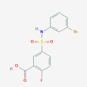 molecular formula C13H9BrFNO4S B2396057 5-[(3-Bromophenyl)sulfamoyl]-2-fluorobenzoic acid CAS No. 1030694-72-4