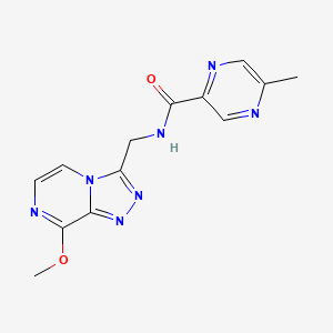 molecular formula C13H13N7O2 B2396066 N-((8-methoxy-[1,2,4]triazolo[4,3-a]pyrazin-3-yl)methyl)-5-methylpyrazine-2-carboxamide CAS No. 2034282-09-0