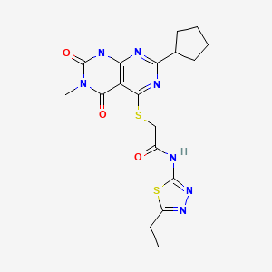 2-((2-cyclopentyl-6,8-dimethyl-5,7-dioxo-5,6,7,8-tetrahydropyrimido[4,5-d]pyrimidin-4-yl)thio)-N-(5-ethyl-1,3,4-thiadiazol-2-yl)acetamide