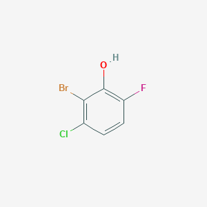 molecular formula C6H3BrClFO B2396095 2-溴-3-氯-6-氟苯酚 CAS No. 1522140-28-8