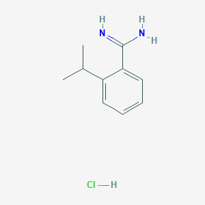 molecular formula C10H15ClN2 B2396096 2-Propan-2-ylbenzenecarboximidamide;hydrochloride CAS No. 2470437-05-7