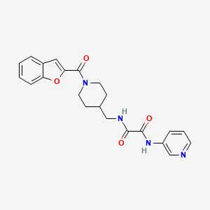 molecular formula C22H22N4O4 B2396100 N1-((1-(benzofuran-2-carbonyl)piperidin-4-yl)methyl)-N2-(pyridin-3-yl)oxalamide CAS No. 1235644-86-6