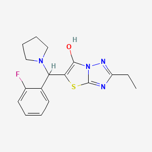 molecular formula C17H19FN4OS B2396101 2-Ethyl-5-((2-fluorophenyl)(pyrrolidin-1-yl)methyl)thiazolo[3,2-b][1,2,4]triazol-6-ol CAS No. 887218-57-7