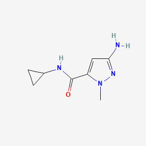 molecular formula C8H12N4O B2396106 3-amino-N-cyclopropyl-1-methyl-1H-pyrazole-5-carboxamide CAS No. 1378483-91-0
