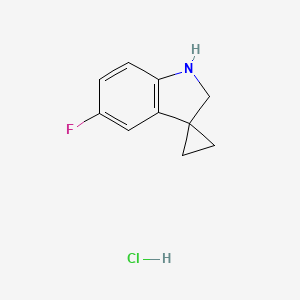 molecular formula C10H11ClFN B2396108 5'-Fluorospiro[cyclopropane-1,3'-indoline] hydrochloride CAS No. 2197061-90-6