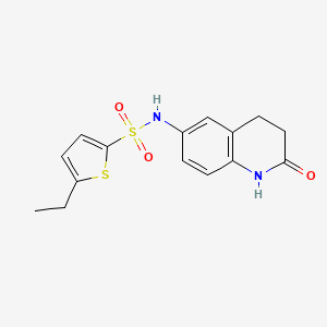 molecular formula C15H16N2O3S2 B2396110 5-ethyl-N-(2-oxo-1,2,3,4-tetrahydroquinolin-6-yl)thiophene-2-sulfonamide CAS No. 921916-43-0