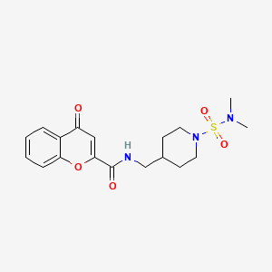 molecular formula C18H23N3O5S B2396113 N-((1-(N,N-dimethylsulfamoyl)piperidin-4-yl)methyl)-4-oxo-4H-chromene-2-carboxamide CAS No. 2034422-05-2