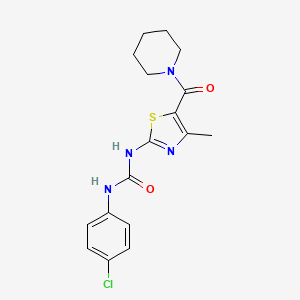 B2396114 1-(4-Chlorophenyl)-3-(4-methyl-5-(piperidine-1-carbonyl)thiazol-2-yl)urea CAS No. 941975-37-7