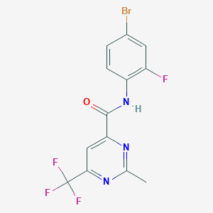molecular formula C13H8BrF4N3O B2396116 N-(4-Bromo-2-fluorophenyl)-2-methyl-6-(trifluoromethyl)pyrimidine-4-carboxamide CAS No. 2415569-84-3