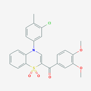 molecular formula C24H20ClNO5S B2396119 [4-(3-chloro-4-methylphenyl)-1,1-dioxido-4H-1,4-benzothiazin-2-yl](3,4-dimethoxyphenyl)methanone CAS No. 1114853-33-6