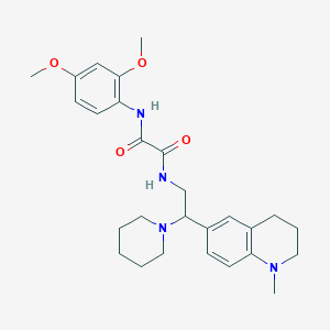 molecular formula C27H36N4O4 B2396121 N1-(2,4-dimethoxyphenyl)-N2-(2-(1-methyl-1,2,3,4-tetrahydroquinolin-6-yl)-2-(piperidin-1-yl)ethyl)oxalamide CAS No. 922092-63-5