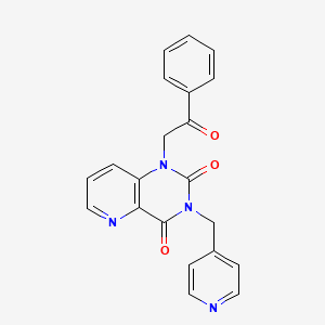 molecular formula C21H16N4O3 B2396124 1-(2-oxo-2-phenylethyl)-3-(pyridin-4-ylmethyl)pyrido[3,2-d]pyrimidine-2,4(1H,3H)-dione CAS No. 941902-78-9