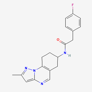 molecular formula C19H19FN4O B2396132 2-(4-fluorophenyl)-N-{2-methyl-6H,7H,8H,9H-pyrazolo[1,5-a]quinazolin-7-yl}acetamide CAS No. 2097883-88-8