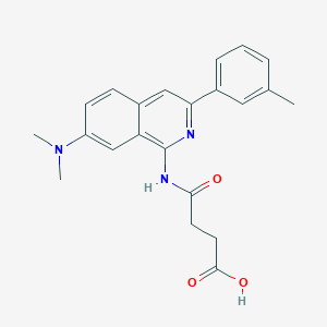 molecular formula C22H23N3O3 B2396133 4-(7-(二甲氨基)-3-间甲苯基异喹啉-1-氨基)-4-氧代丁酸 CAS No. 1415564-54-3