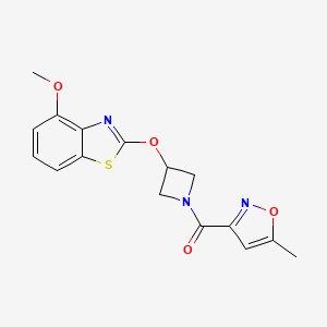 B2396134 (3-((4-Methoxybenzo[d]thiazol-2-yl)oxy)azetidin-1-yl)(5-methylisoxazol-3-yl)methanone CAS No. 1421472-59-4
