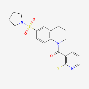 B2396135 1-[2-(Methylsulfanyl)pyridine-3-carbonyl]-6-(pyrrolidine-1-sulfonyl)-1,2,3,4-tetrahydroquinoline CAS No. 1110850-27-5
