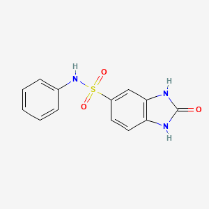 molecular formula C13H11N3O3S B2396136 2-oxo-N-phenyl-2,3-dihydro-1H-benzimidazole-5-sulfonamide CAS No. 708239-87-6