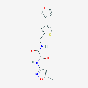 molecular formula C15H13N3O4S B2396140 N-{[4-(furan-3-yl)thiophen-2-yl]methyl}-N'-(5-methyl-1,2-oxazol-3-yl)ethanediamide CAS No. 2380069-88-3