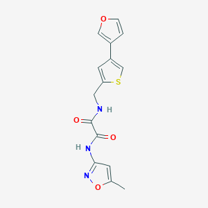 molecular formula C15H13N3O4S B2396140 N-[[4-(Furan-3-yl)thiophen-2-yl]methyl]-N'-(5-methyl-1,2-oxazol-3-yl)oxamide CAS No. 2380069-88-3