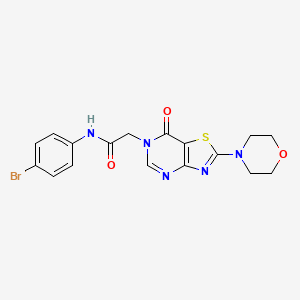 molecular formula C17H16BrN5O3S B2396148 N-(4-bromophenyl)-2-(2-morpholino-7-oxothiazolo[4,5-d]pyrimidin-6(7H)-yl)acetamide CAS No. 1224000-56-9