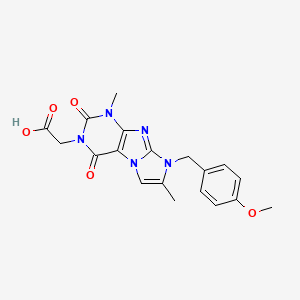 B2396160 2-(8-(4-methoxybenzyl)-1,7-dimethyl-2,4-dioxo-1,2,4,8-tetrahydro-3H-imidazo[2,1-f]purin-3-yl)acetic acid CAS No. 1190295-75-0