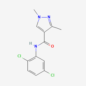 molecular formula C12H11Cl2N3O B2396179 N-(2,5-dichlorophenyl)-1,3-dimethyl-1H-pyrazole-4-carboxamide CAS No. 1171691-35-2