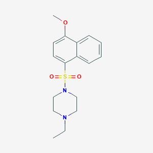 molecular formula C17H22N2O3S B2396188 1-Ethyl-4-(4-methoxynaphthalen-1-yl)sulfonylpiperazine CAS No. 708244-27-3