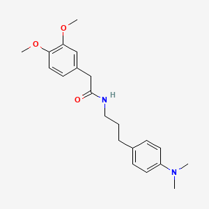 molecular formula C21H28N2O3 B2396189 2-(3,4-dimethoxyphenyl)-N-(3-(4-(dimethylamino)phenyl)propyl)acetamide CAS No. 953383-70-5