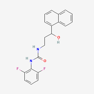 molecular formula C20H18F2N2O2 B2396190 1-(2,6-Difluorophenyl)-3-(3-hydroxy-3-(naphthalen-1-yl)propyl)urea CAS No. 1448129-69-8