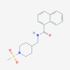 molecular formula C18H22N2O3S B2396191 N-((1-(methylsulfonyl)piperidin-4-yl)methyl)-1-naphthamide CAS No. 1235037-87-2