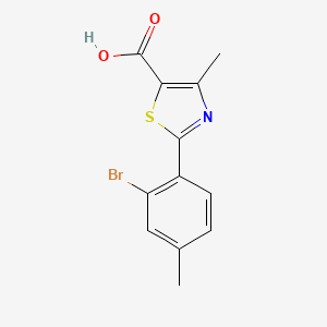 molecular formula C12H10BrNO2S B2396192 2-(2-Bromo-4-methylphenyl)-4-methylthiazole-5-carboxylic acid CAS No. 1551680-75-1