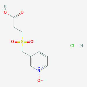 molecular formula C9H12ClNO5S B2396195 3-[(1-Oxidopyridin-1-ium-3-yl)methylsulfonyl]propanoic acid;hydrochloride CAS No. 2378501-33-6