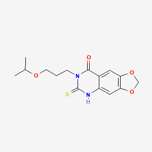 molecular formula C15H18N2O4S B2396197 7-(3-propan-2-yloxypropyl)-6-sulfanylidene-5H-[1,3]dioxolo[4,5-g]quinazolin-8-one CAS No. 688053-28-3
