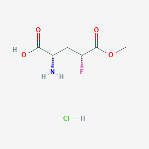 molecular formula C6H11ClFNO4 B2396199 (2S,4R)-2-amino-4-fluoro-5-methoxy-5-oxopentanoic acid hydrochloride CAS No. 2470280-24-9