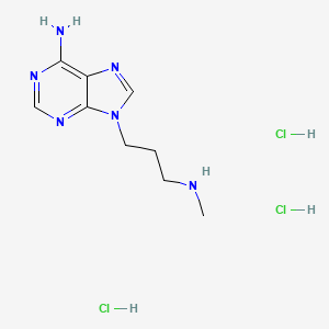 molecular formula C9H17Cl3N6 B2396201 9-[3-(methylamino)propyl]-9H-purin-6-amine trihydrochloride CAS No. 1909327-99-6